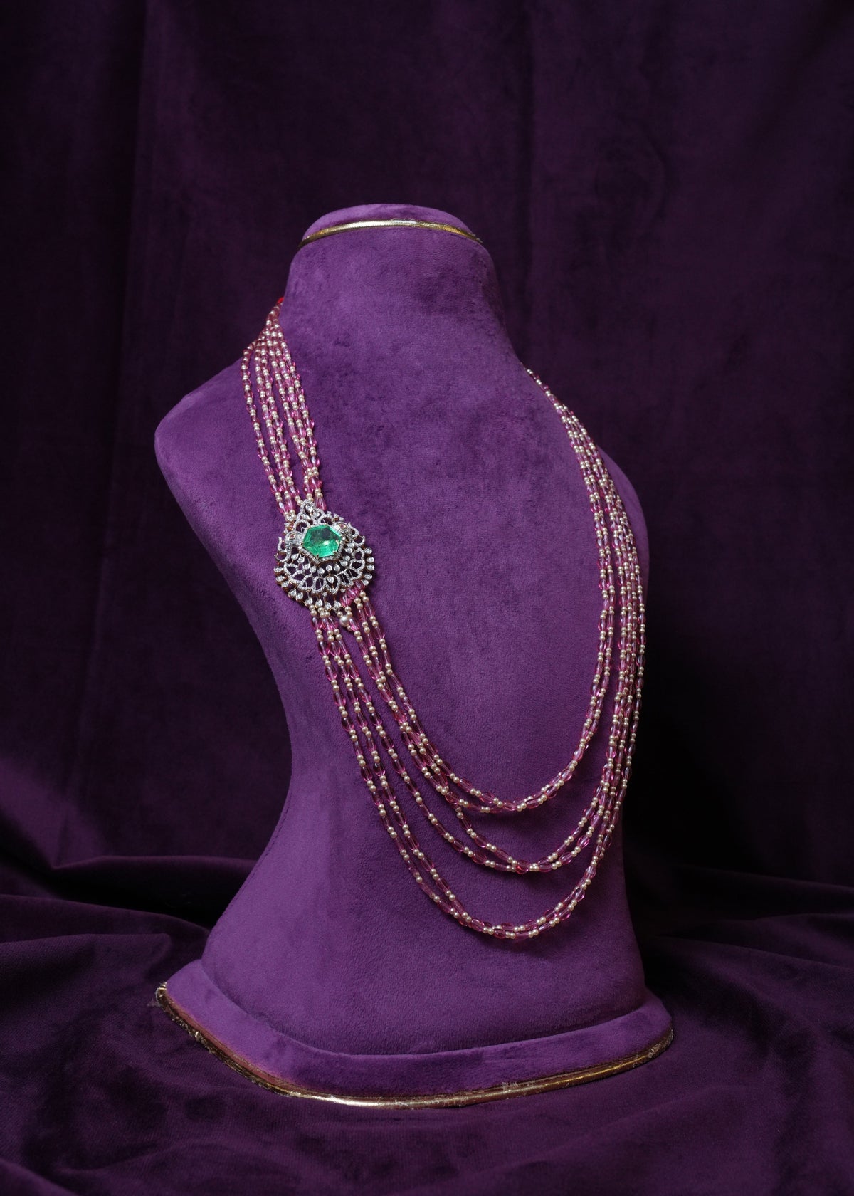 The Imperial beaded tourmaline lab-grown diamond changeable side pendant Haar
