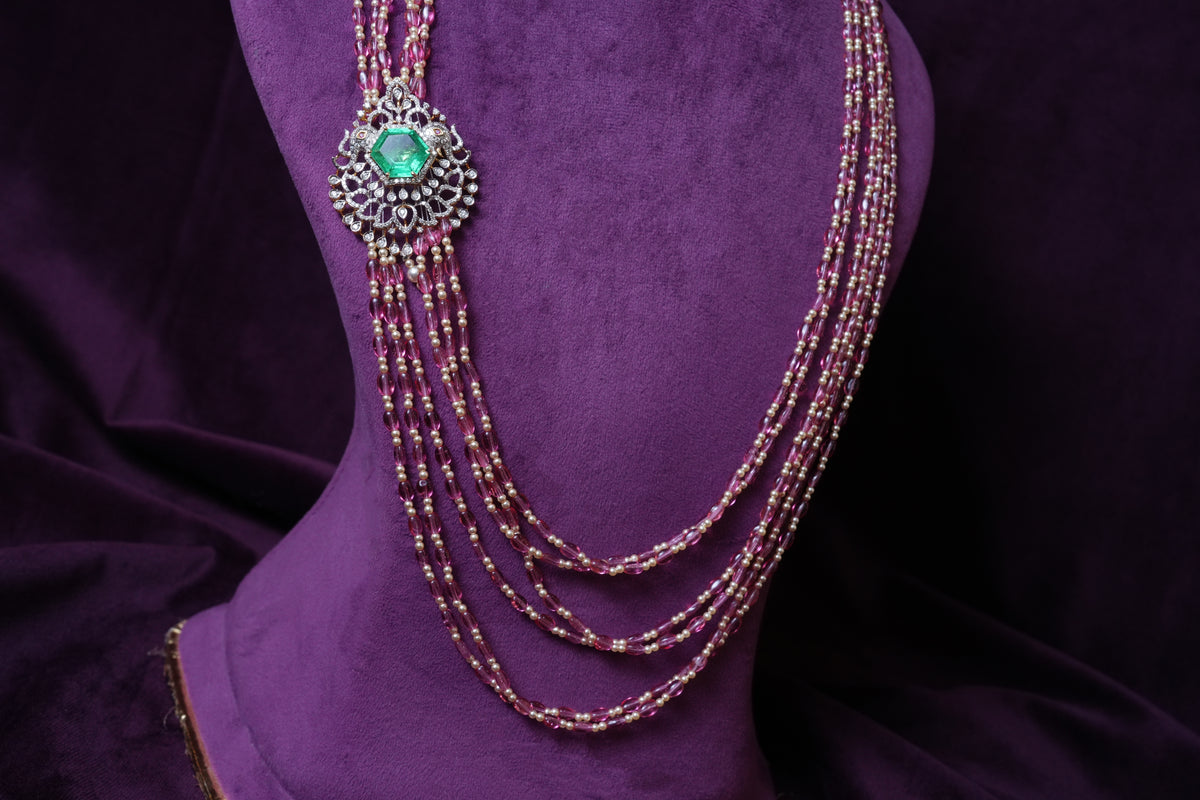 The Imperial beaded tourmaline lab-grown diamond changeable side pendant Haar