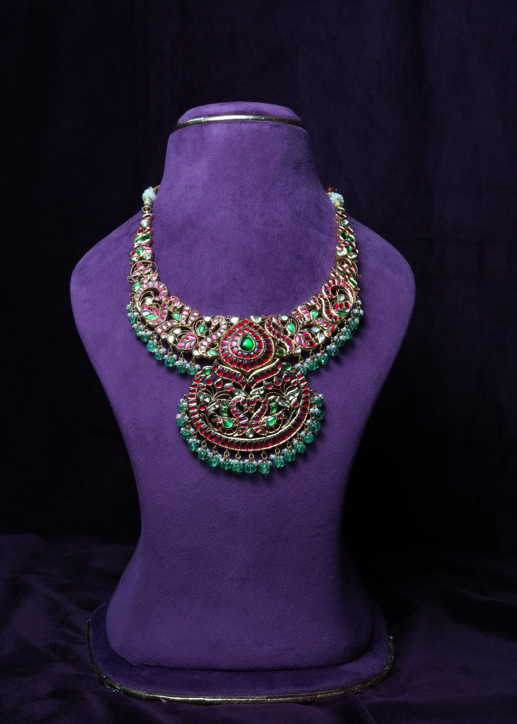 The Kundan Royal Naskhi chandelier Necklace
