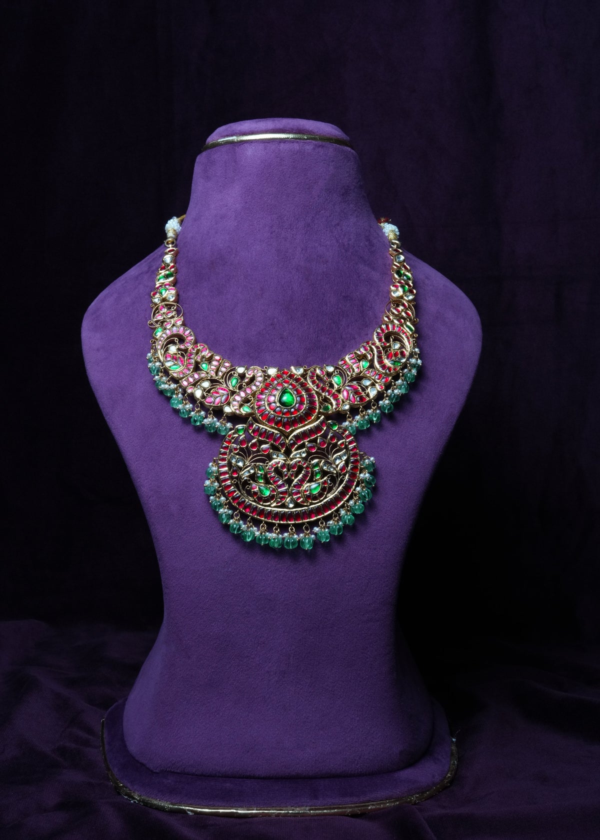 The Kundan Royal Naskhi chandelier Necklace