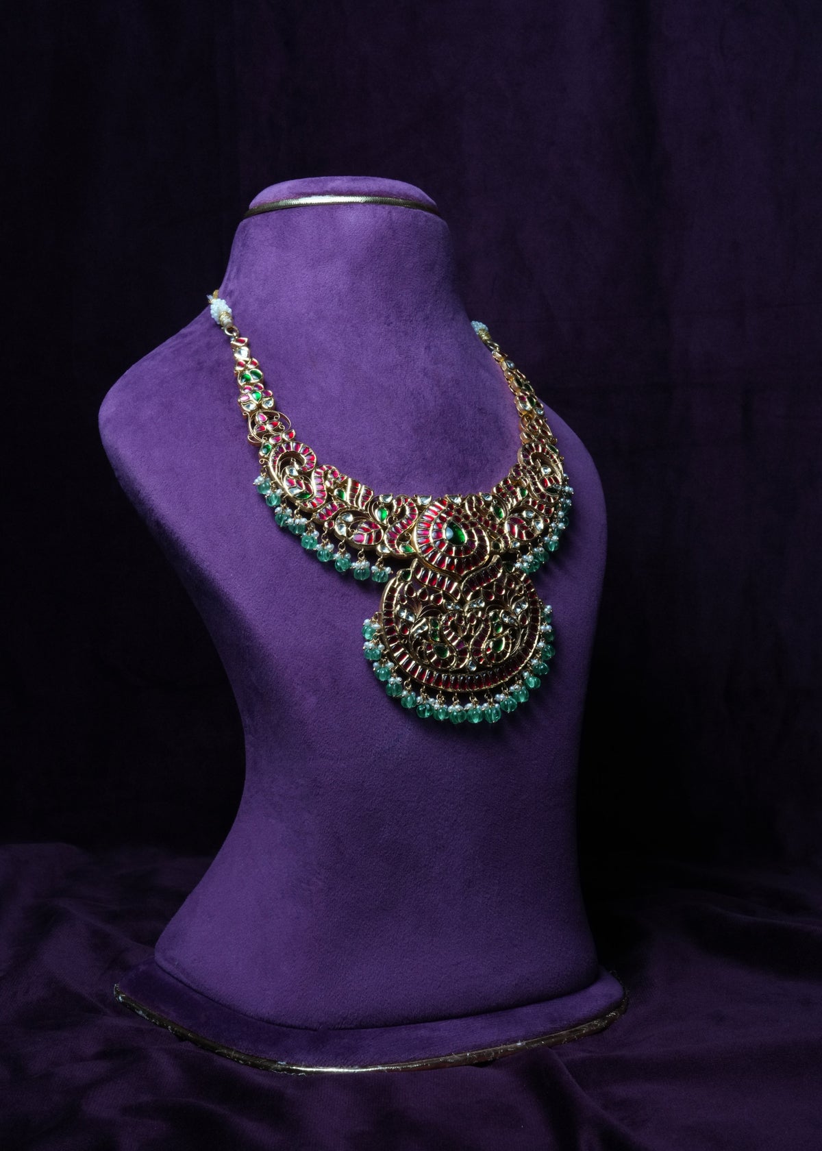 The Kundan Royal Naskhi chandelier Necklace