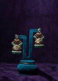 The Kundan Royal Nakshi emerald drop earrings