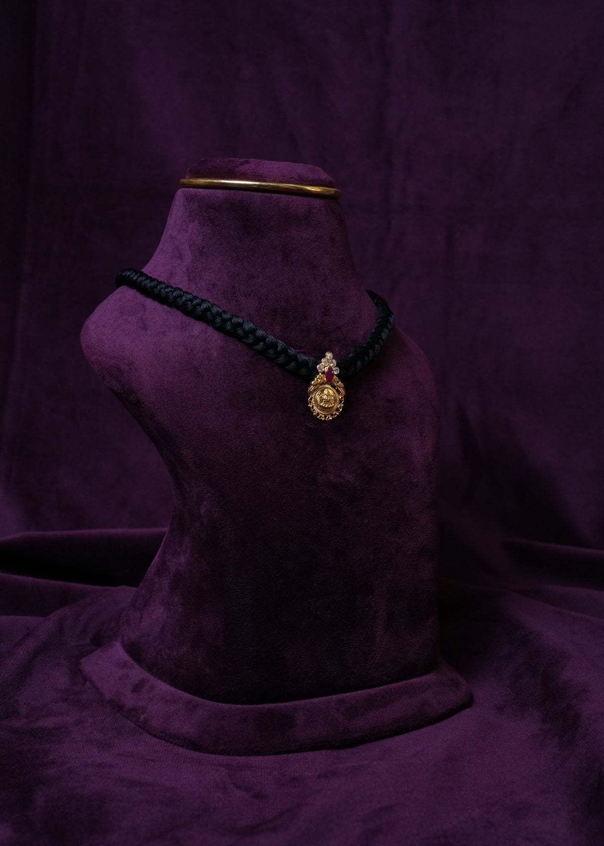 The Mahalakshmi Black Thread Casu Necklace