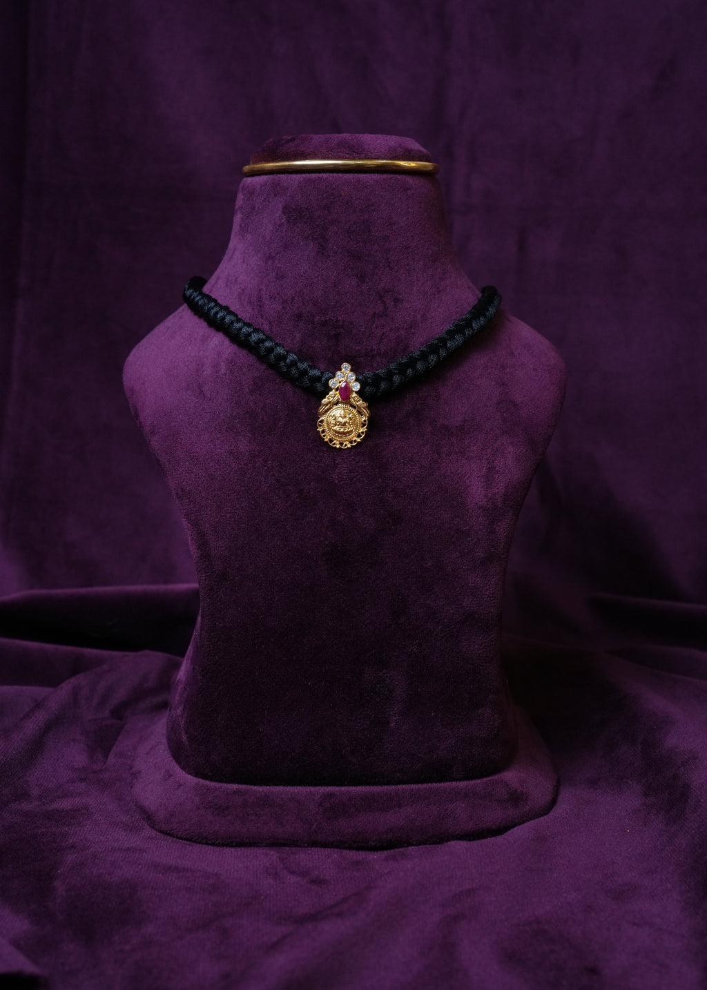 The Mahalakshmi Black Thread Casu Necklace