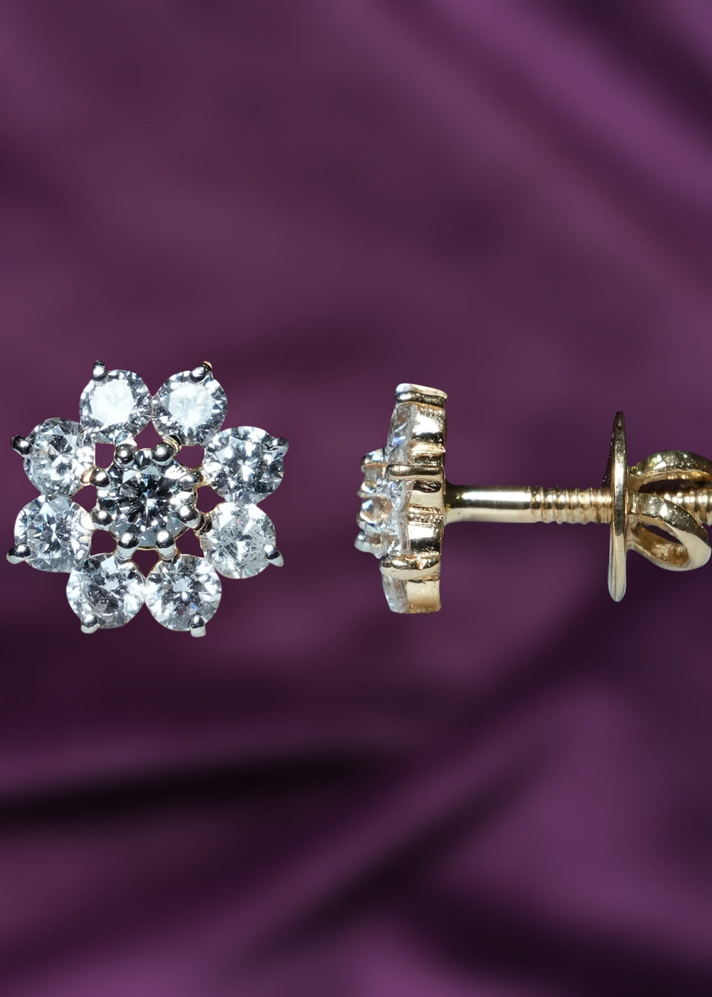 The Petite Solar Bloom Lab-Grown Diamond Stud Earrings