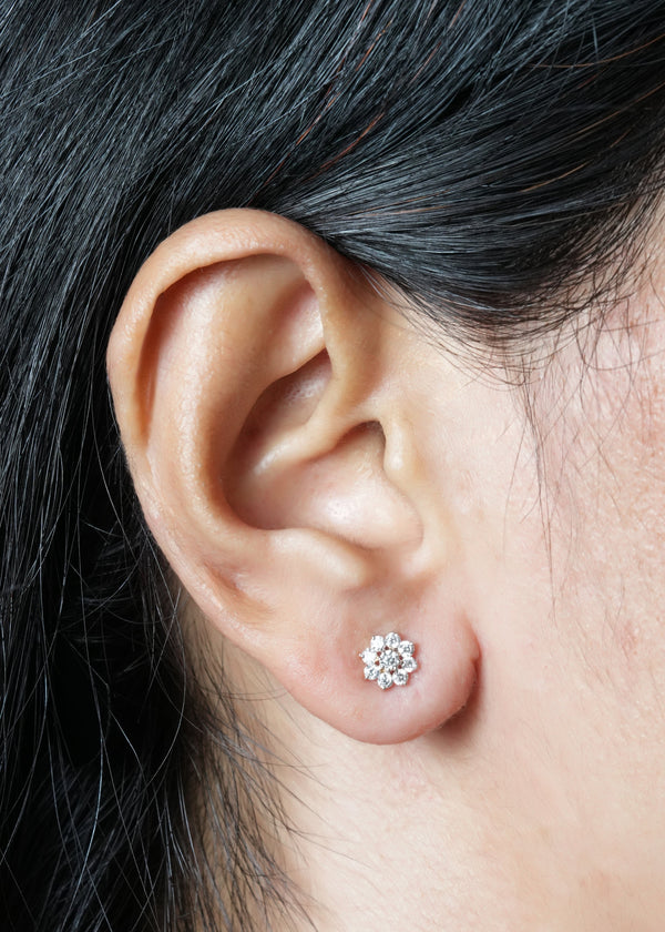 The Petite Solar Bloom Lab-Grown Diamond Stud Earrings