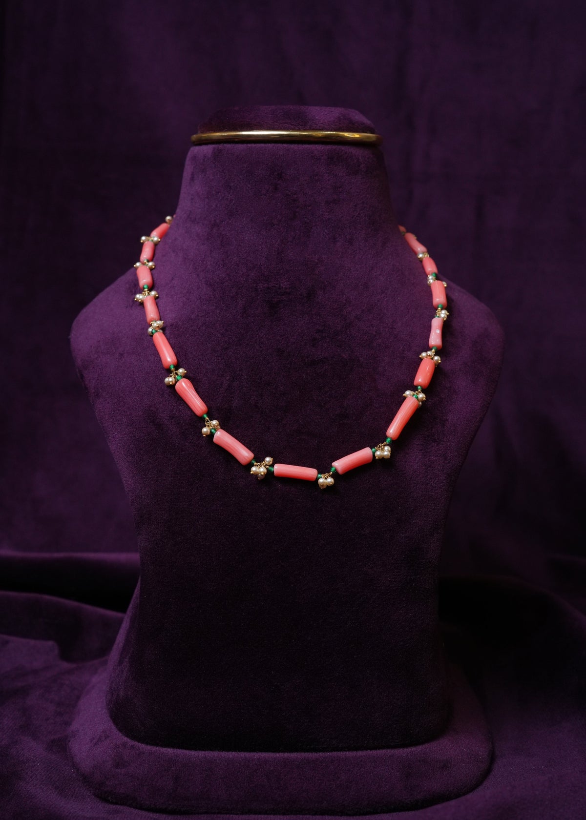 The Royal shape less Coral & Pearl Cylindrical Mala