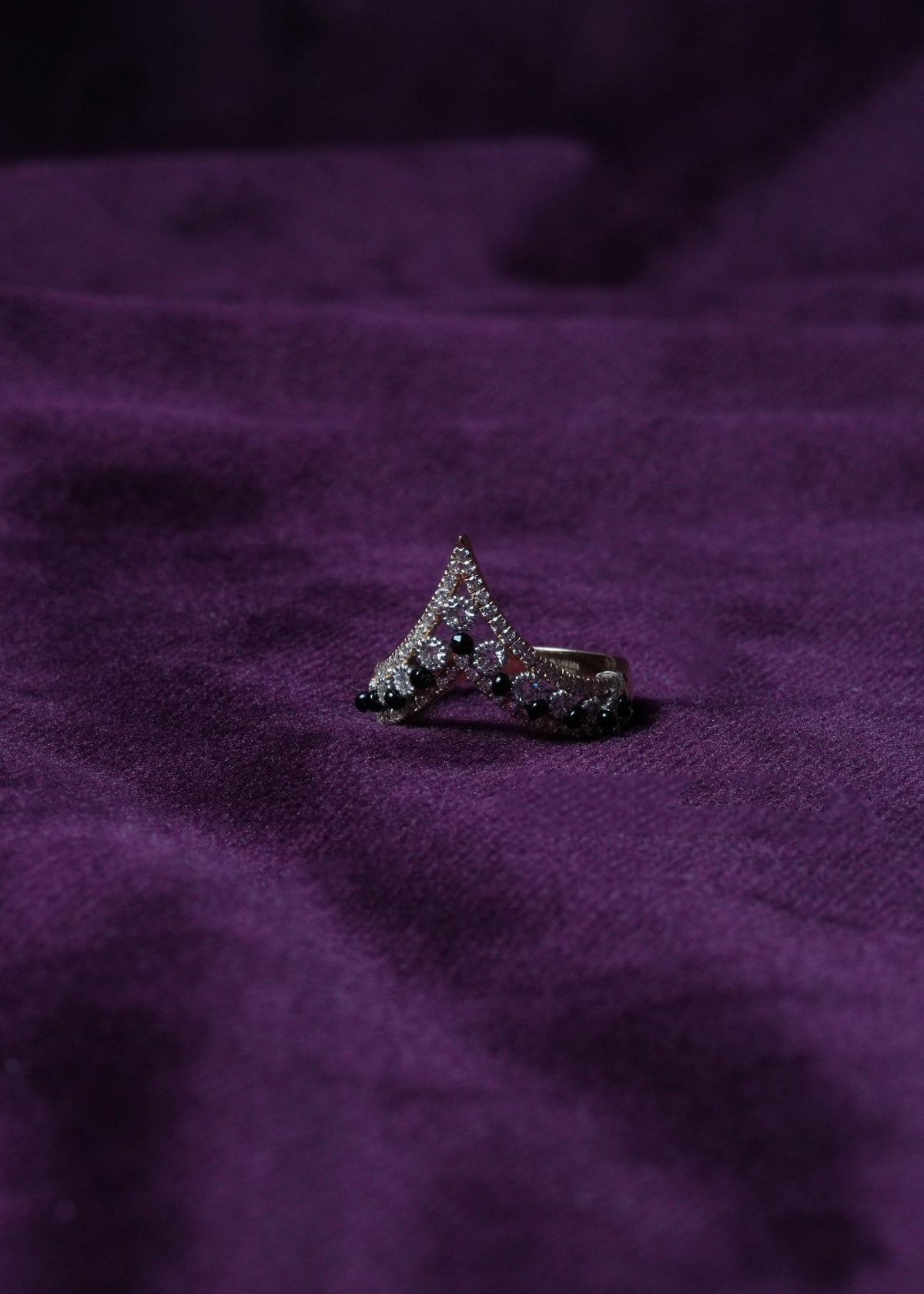 V-Shape Chevron Lab-Grown  Diamond Finger Ring