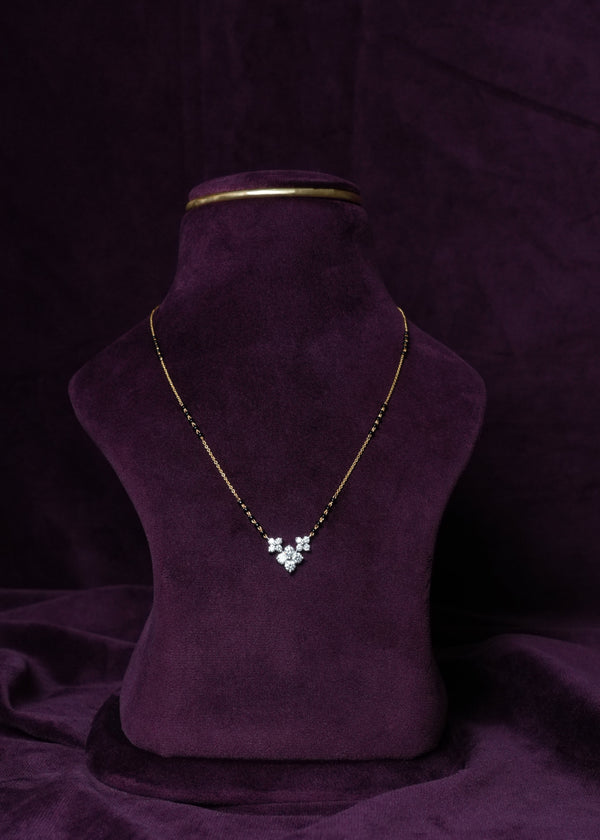 Vajra Pushpa Black Bead Lab-grown diamond Mangal sutra
