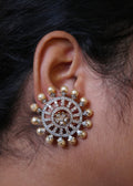 Velvet Aura Pearl chakra & lab-grown Diamond Studs