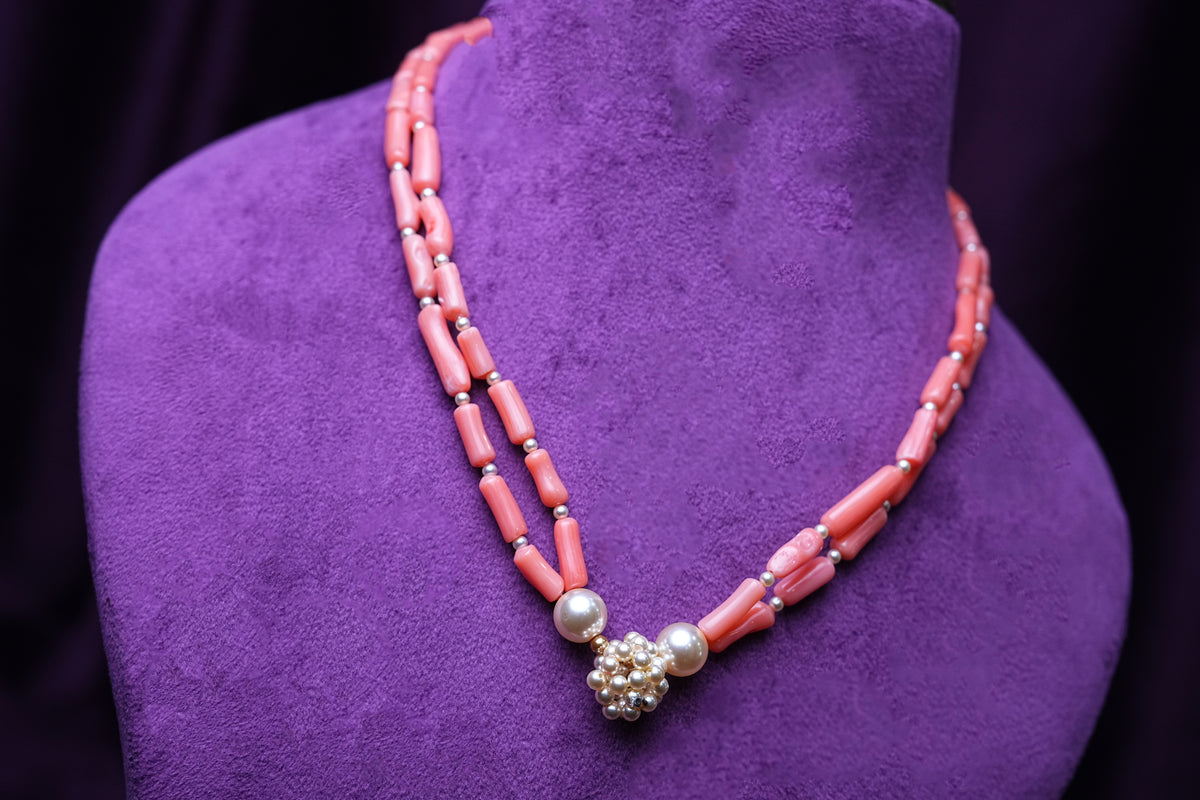 Vidruma shapeless coral Mukta Dwi-Ladi Mala