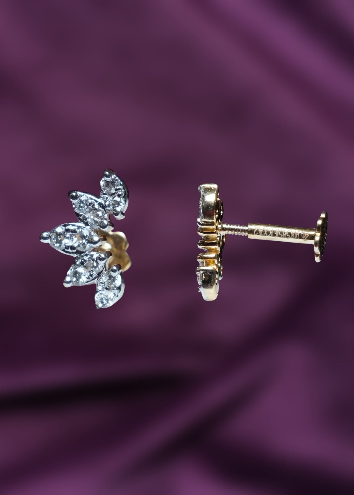 Radiating Marquise Leaf Lab-Grown Diamond Stud Earrings