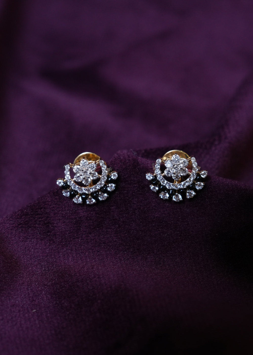 lab-grown Lunar Crest Flora diamond Studs