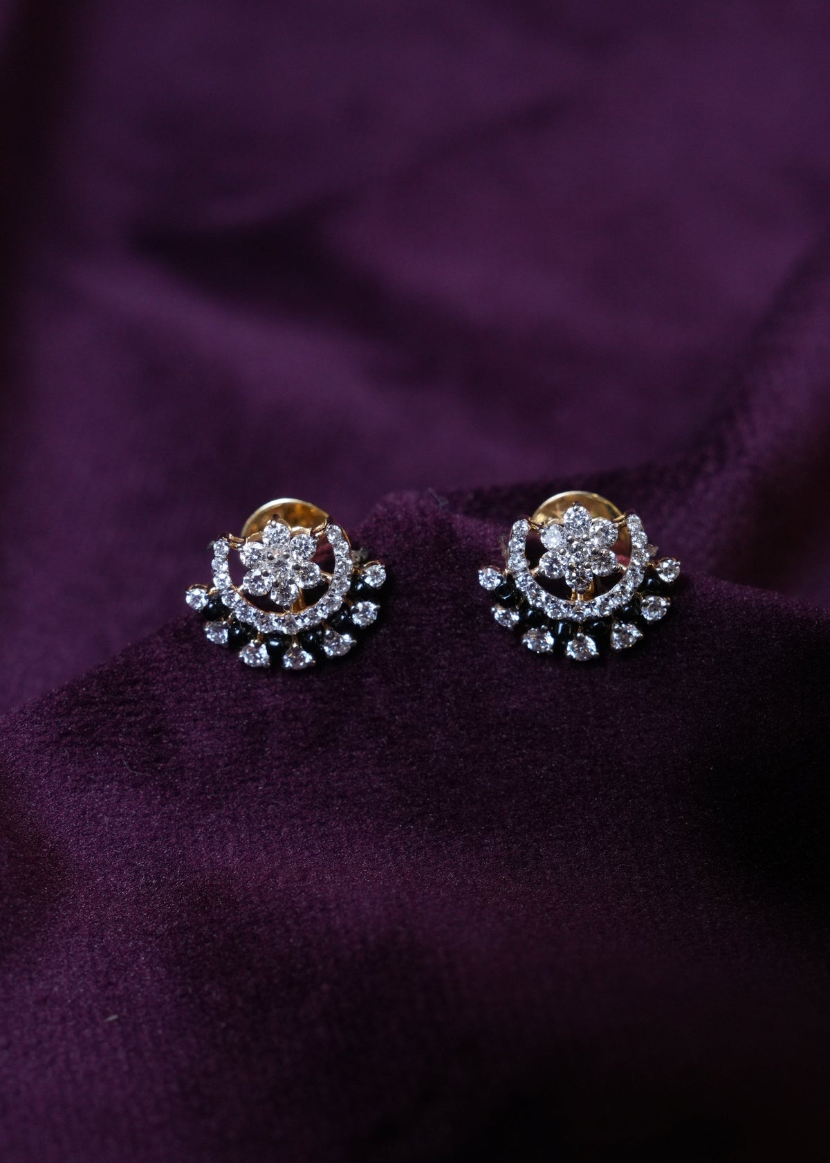 lab-grown Lunar Crest Flora diamond Studs