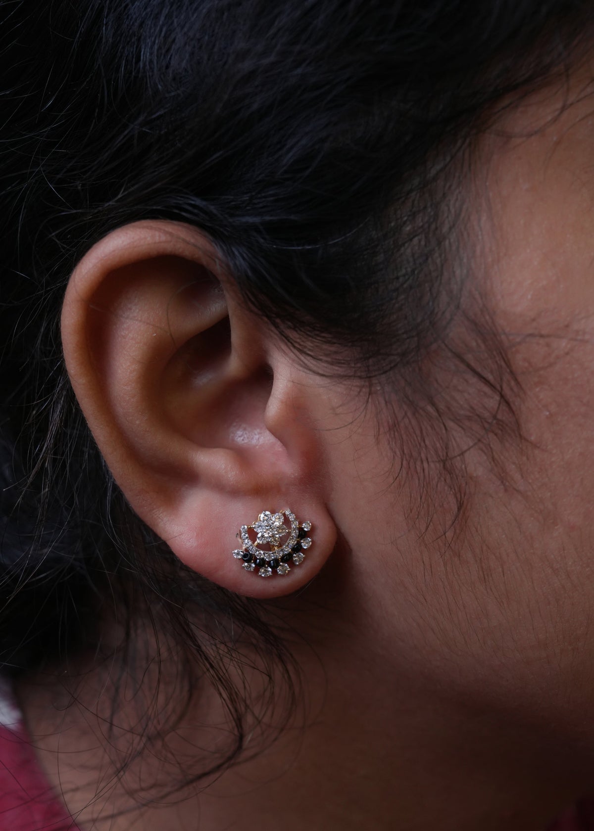 lab-grown Lunar Crest Flora diamond Studs